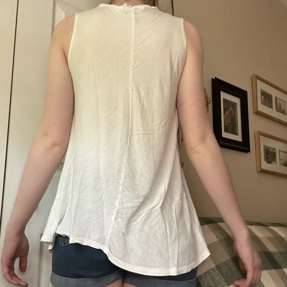 Long White F21 Flowy Tank Top - Picture 9 of 9